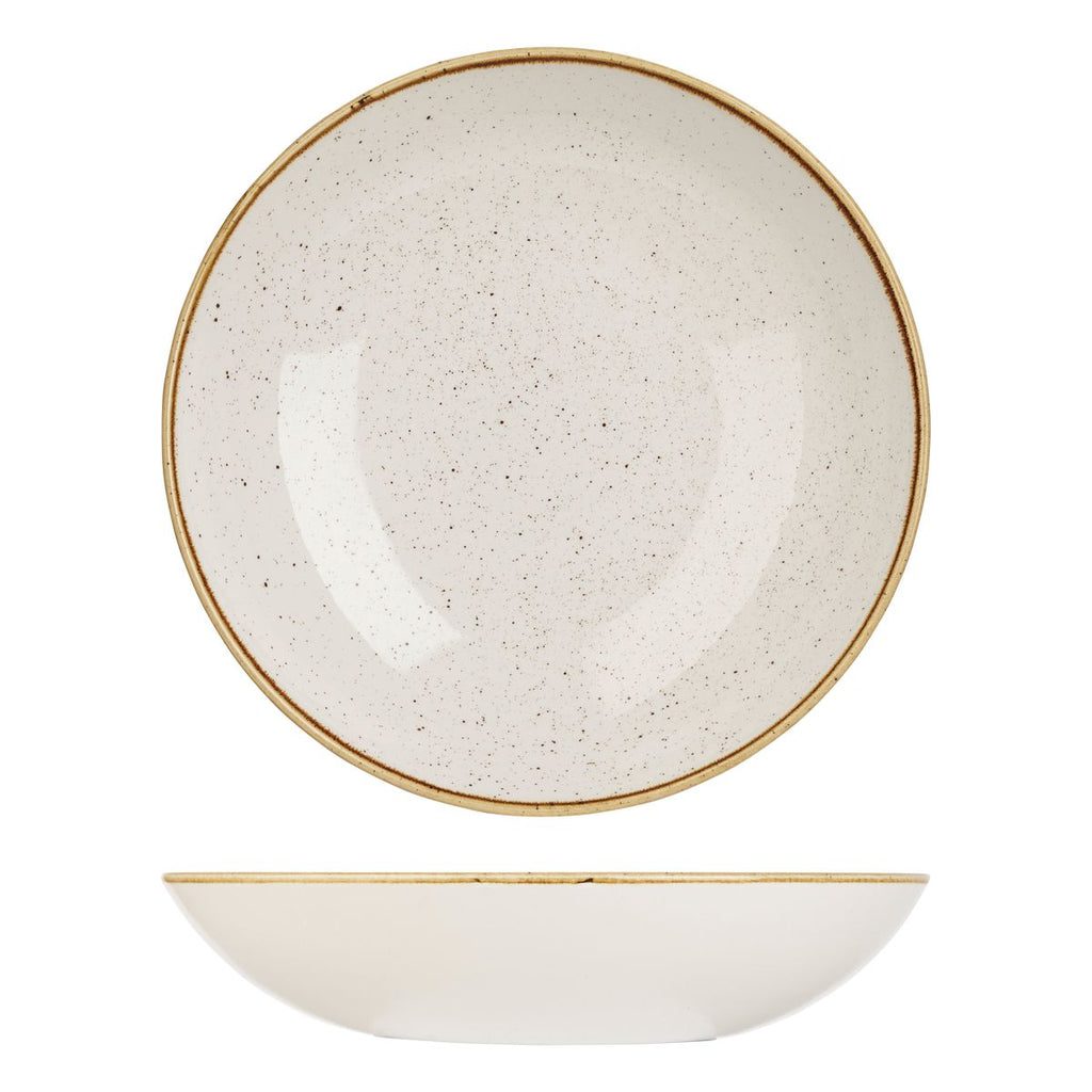 Churchill STONECAST ROUND COUPE BOWL-310mm Ø | 2400ml  BARLEY WHITE (x6)