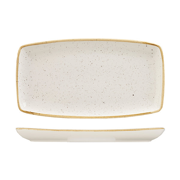Churchill STONECAST OBLONG PLATE-350x185mm  BARLEY WHITE (x6)