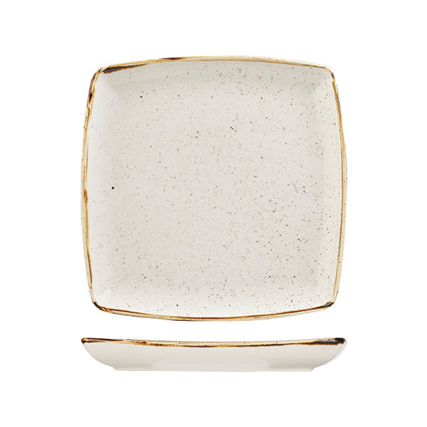 Churchill STONECAST SQUARE DEEP PLATE-268x268mm  BARLEY WHITE (x6)