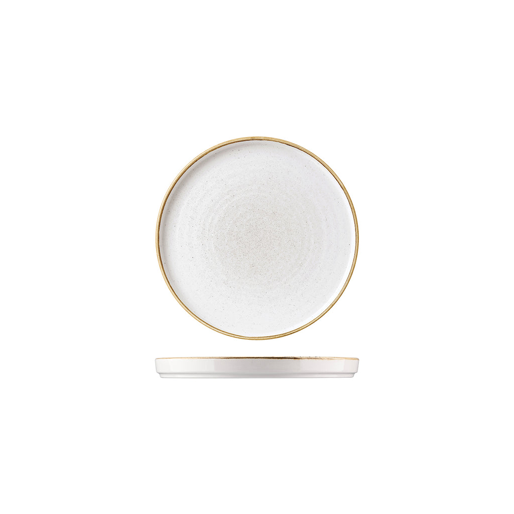 Churchill STONECAST ROUND WALLED PLATE-210mm Ø  BARLEY WHITE (x6)