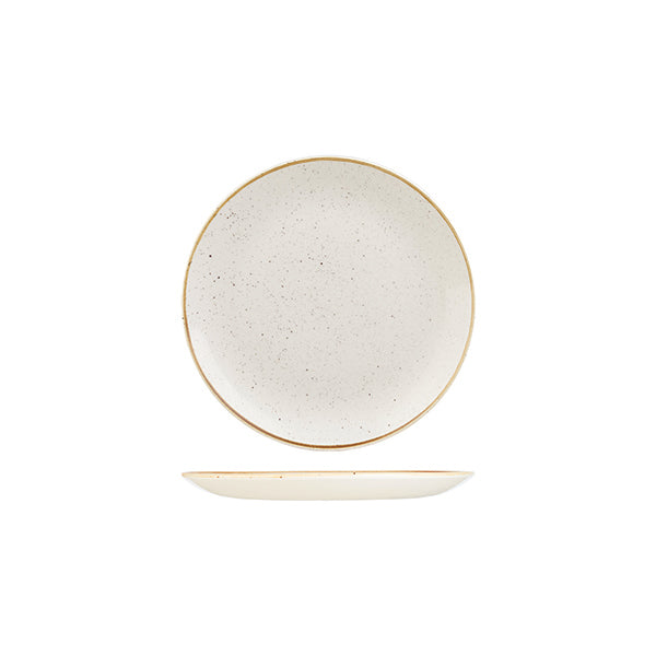 Churchill STONECAST ROUND COUPE PLATE-165mm Ø  BARLEY WHITE (x12)