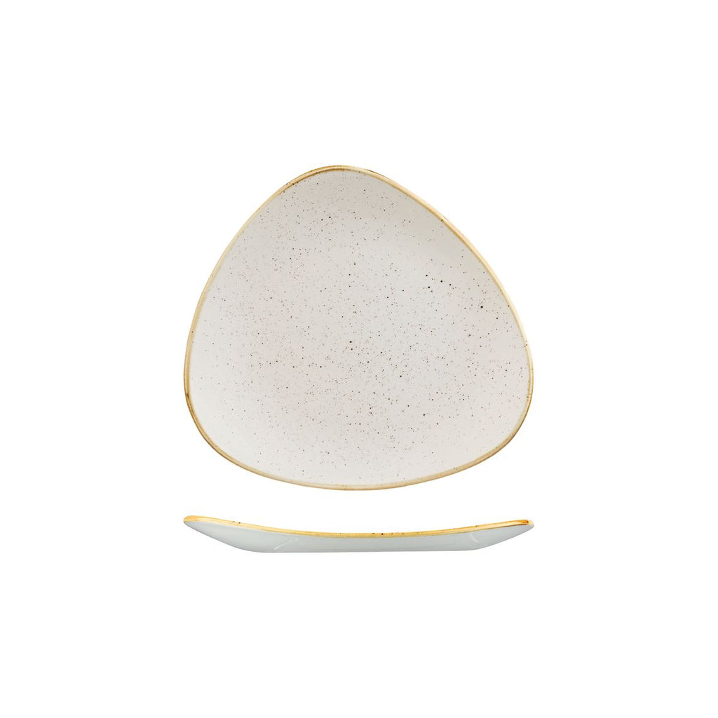 Churchill STONECAST TRIANGULAR PLATE-192mm BARLEY WHITE (x12)