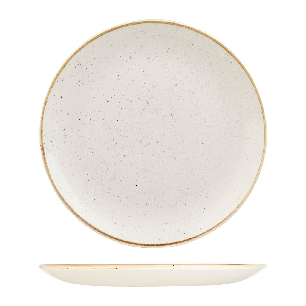 Churchill STONECAST ROUND COUPE PLATE-324mm Ø  BARLEY WHITE (x6)