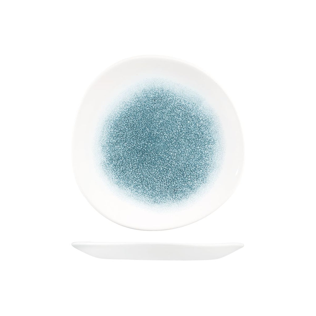 Churchill STONECAST TRACE ORGANIC ROUND PLATE-210mm Ø TOPAZ BLUE (x12)